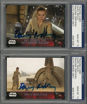 Daisy Ridley Signed Star Wars Trading Card (PSA/DNA GEM MT 10) (2 Different)